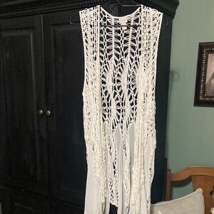 Chico's White Crochet Vest
